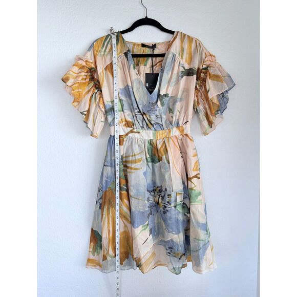 NWT TWINSET Actitude Hamal Cotton Muslin Wrap Style Watercolor Dress XS - Picture 12 of 16
